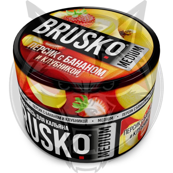 Brusko Medium - Персик с бананом и клубникой 50 гр.