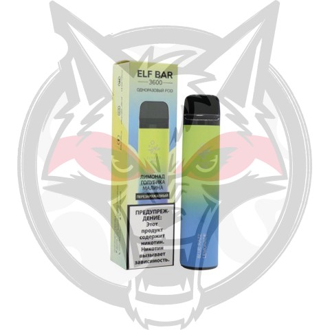 Одноразовая электронная система доставки никотина ELFBAR 3600 Лимонад голубика малина МТ